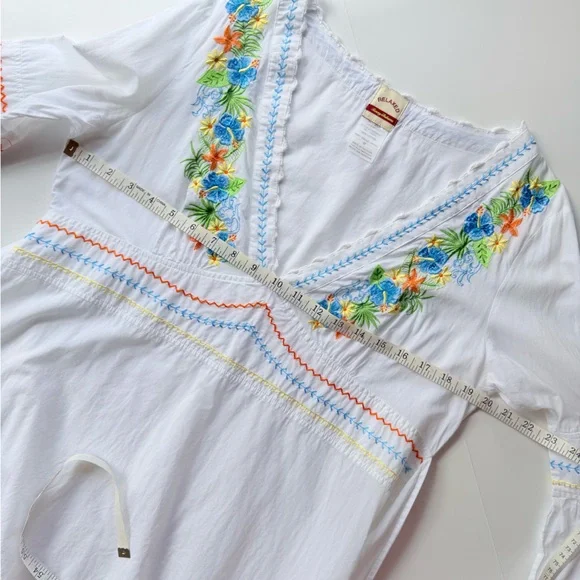 Tommy Bahama Tropical Flower Floral Embroidered V Neck Swim Cover Up Dress M - Picture 6 of 8